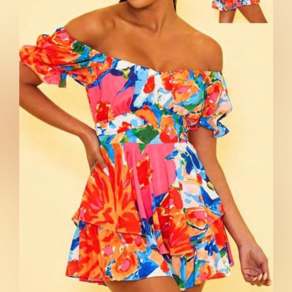 Floral Puff Sleeve Romper